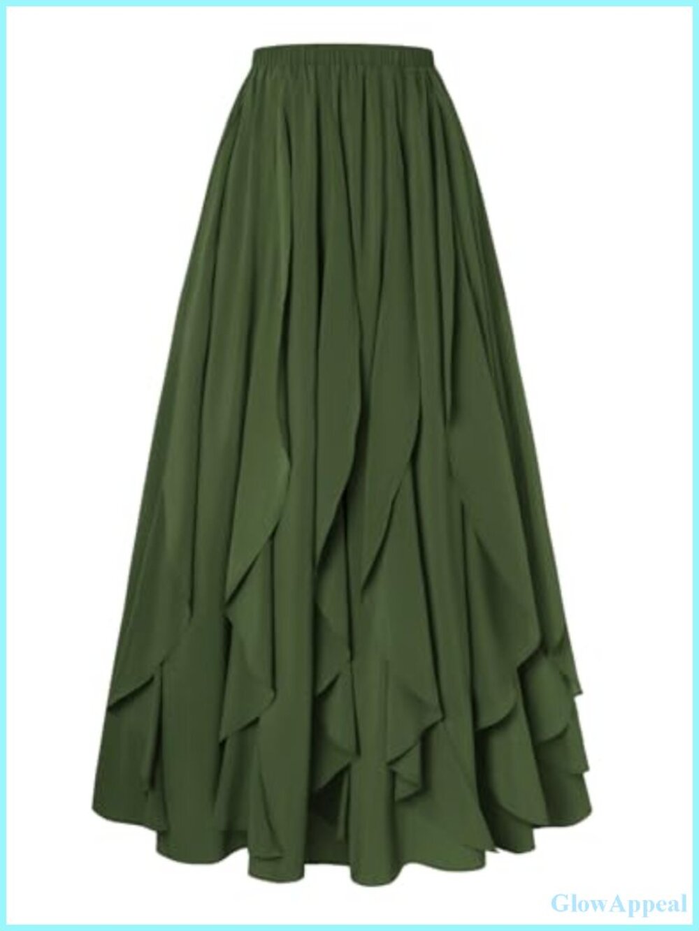 Women's Ruffle Chiffon Maxi Skirt High Waist Boho Renaissance Long Flowy